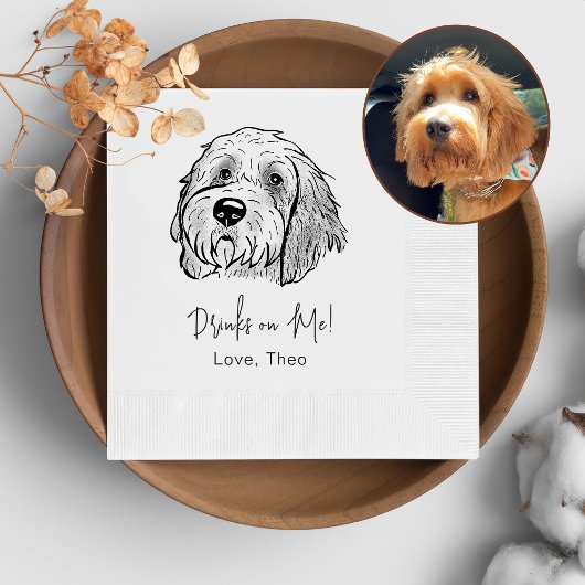 Goldendoodle Dog gepersonaliseerde Drink op mij Servet