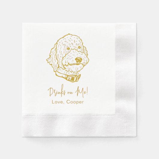 Goldendoodle Dog gepersonaliseerde Drink op mij Servet (Voorkant)
