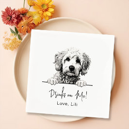 Goldendoodle Dog gepersonaliseerde Drinken op mij Servet