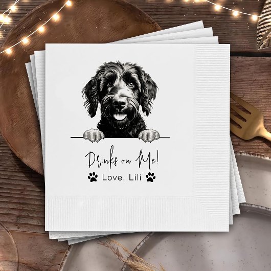 Goldendoodle Dog gepersonaliseerde Drinken op mij Servet