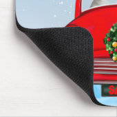 Goldendoodle Dog in auto met kerstman Muismat (Hoek)