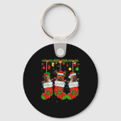 Goldendoodle Dog In Christmas Socks Funny Pet Dog  Sleutelhanger (Voorkant)