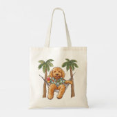 Goldendoodle Dog In Hawaiian Top Tote Bag (Achterkant)
