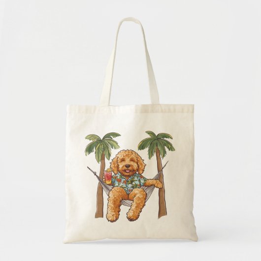 Goldendoodle Dog In Hawaiian Top Tote Bag (Voorkant)