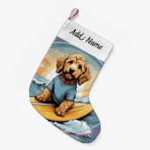Goldendoodle Dog Kleine Kerstsok (Voorkant (Hangend))