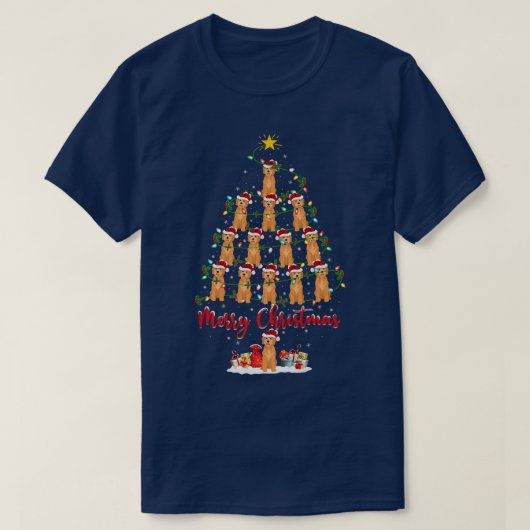 Goldendoodle Dog Matching Santa Goldendoodle Chris T-shirt (Design voorkant)