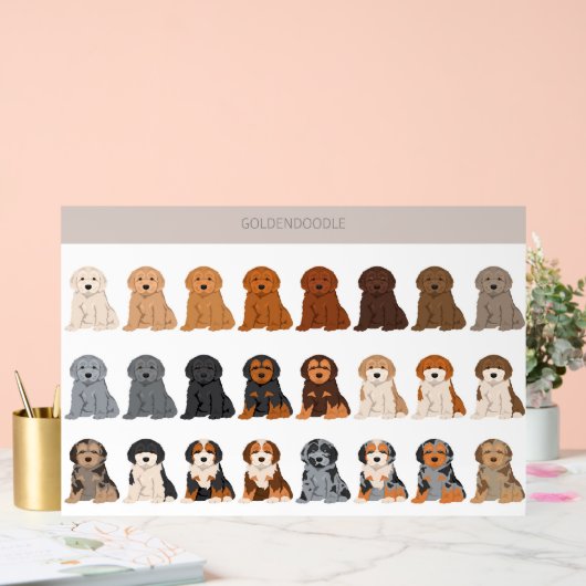 Goldendoodle dog mix acryl bord (Huwelijk)