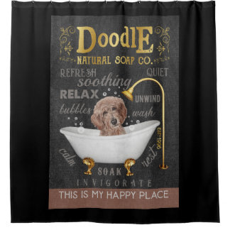 Goldendoodle Dog Natural Bath Soap Company Canvas Douchegordijn