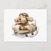 Goldendoodle Dog Pilot Airplane Briefkaart (Voorkant)