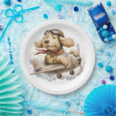 Goldendoodle Dog Pilot Airplane Papieren Bordje (Feest)