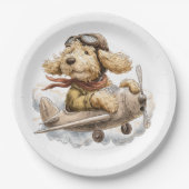 Goldendoodle Dog Pilot Airplane Papieren Bordje (Voorkant)