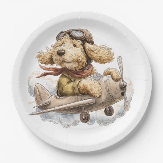 Goldendoodle Dog Pilot Airplane Papieren Bordje (Voorkant)