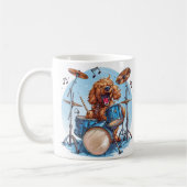 Goldendoodle Dog Playing Drums Koffiemok (Links)