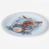 Goldendoodle Dog Playing Drums Papieren Bordje (Gekanteld)