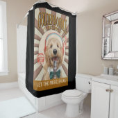 Goldendoodle Dog Record Company Canvas Douchegordijn (In situ)
