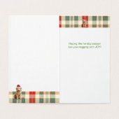 Goldendoodle Dog Red en Green Plaid Holiday Kaart (Binnenkant ongevouwen)