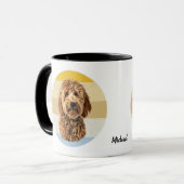 Goldendoodle Dog Retro Sunset Mok (Voorkant links)