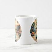 Goldendoodle Dog Riding Scooter European Streets Koffiemok (Center)