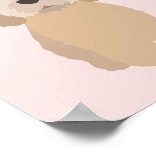 GoldenDoodle Dog Roze Kwekerij & Kinder Decor Post Poster (Hoek)