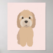 GoldenDoodle Dog Roze Kwekerij & Kinder Decor Post Poster (Voorkant)