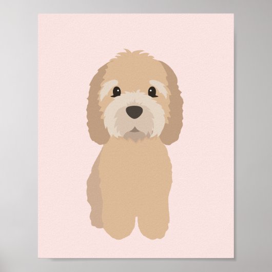 GoldenDoodle Dog Roze Kwekerij & Kinder Decor Post Poster (Voorkant)
