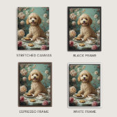 Goldendoodle Dog  Tea Canvas Afdruk
