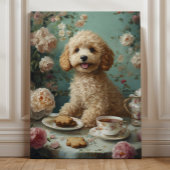 Goldendoodle Dog  Tea Canvas Afdruk