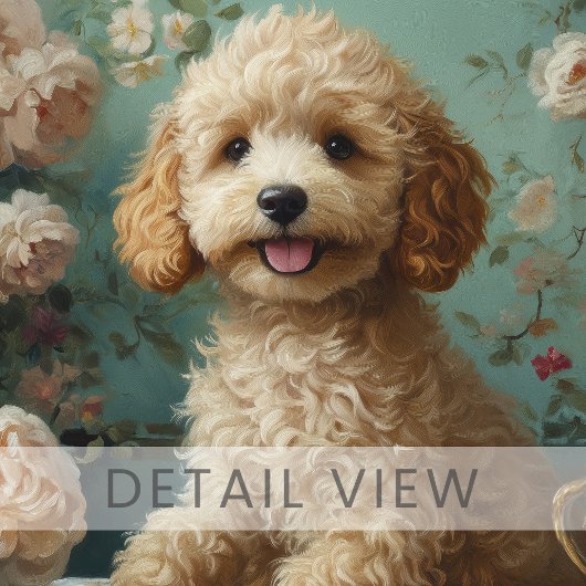 Goldendoodle Dog  Tea Canvas Afdruk