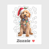 Goldendoodle Dog Tree Christmas Sweater Xmas Pet D Sticker (Vel)