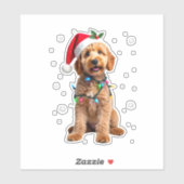 Goldendoodle Dog Tree Christmas Sweater Xmas Pet D Sticker (Vel)
