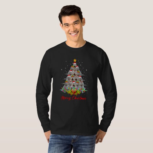 Goldendoodle Dog Tree Christmas Sweater Xmas Pet D T-shirt (Voorkant volledig)