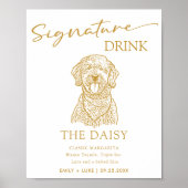 Goldendoodle Dog Trouwhandtekening Drink Teken Poster (Voorkant)