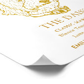 Goldendoodle Dog Trouwhandtekening Drink Teken Poster (Hoek)