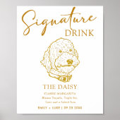 Goldendoodle Dog Trouwhandtekening Drink Teken Poster (Voorkant)