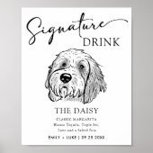 Goldendoodle Dog Trouwhandtekening Drink Teken Poster (Voorkant)