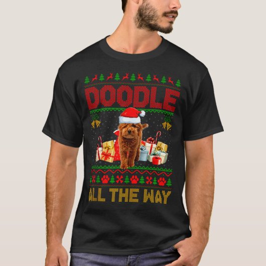 Goldendoodle Dog Ugly Christmas Sweaters Pet Dog L (Voorkant)