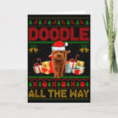 Goldendoodle Dog Ugly Christmas Sweaters Pet Dog L Kaart (Voorkant)