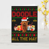 Goldendoodle Dog Ugly Christmas Sweaters Pet Dog L Kaart (Gele Bloem)