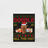 Goldendoodle Dog Ugly Christmas Sweaters Pet Dog L Kaart (Voorkant)