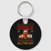 Goldendoodle Dog Ugly Christmas Sweaters Pet Dog L Sleutelhanger (Voorkant)