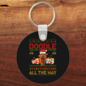 Goldendoodle Dog Ugly Christmas Sweaters Pet Dog L Sleutelhanger (Voorkant)