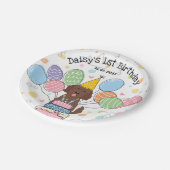 Goldendoodle Dog Verjaardagsfeestje Papieren Borde Bordje (Gekanteld)