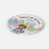 Goldendoodle Dog Verjaardagsfeestje Papieren Borde Papieren Bordje (Gekanteld)