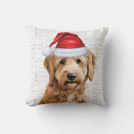 Goldendoodle Dog Waterverf Woof Christmas Kussen