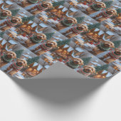 Goldendoodle Dogs Christmas Snow Holiday Cadeaupapier (Hoek)