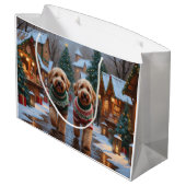 Goldendoodle Dogs Christmas Snow Holiday Groot Cadeauzakje (Achterkant Gekanteld)