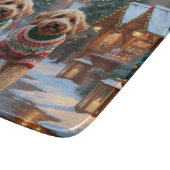 Goldendoodle Dogs Christmas Snow Holiday Snijplank (Hoek)