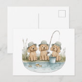 Goldendoodle Dogs Gevist Briefkaart (Voorkant / Achterkant)