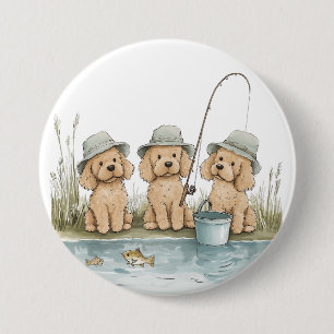 Goldendoodle Dogs Gevist Ronde Button 7,6 Cm