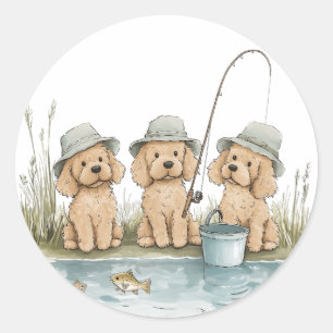 Goldendoodle Dogs Gevist Ronde Sticker